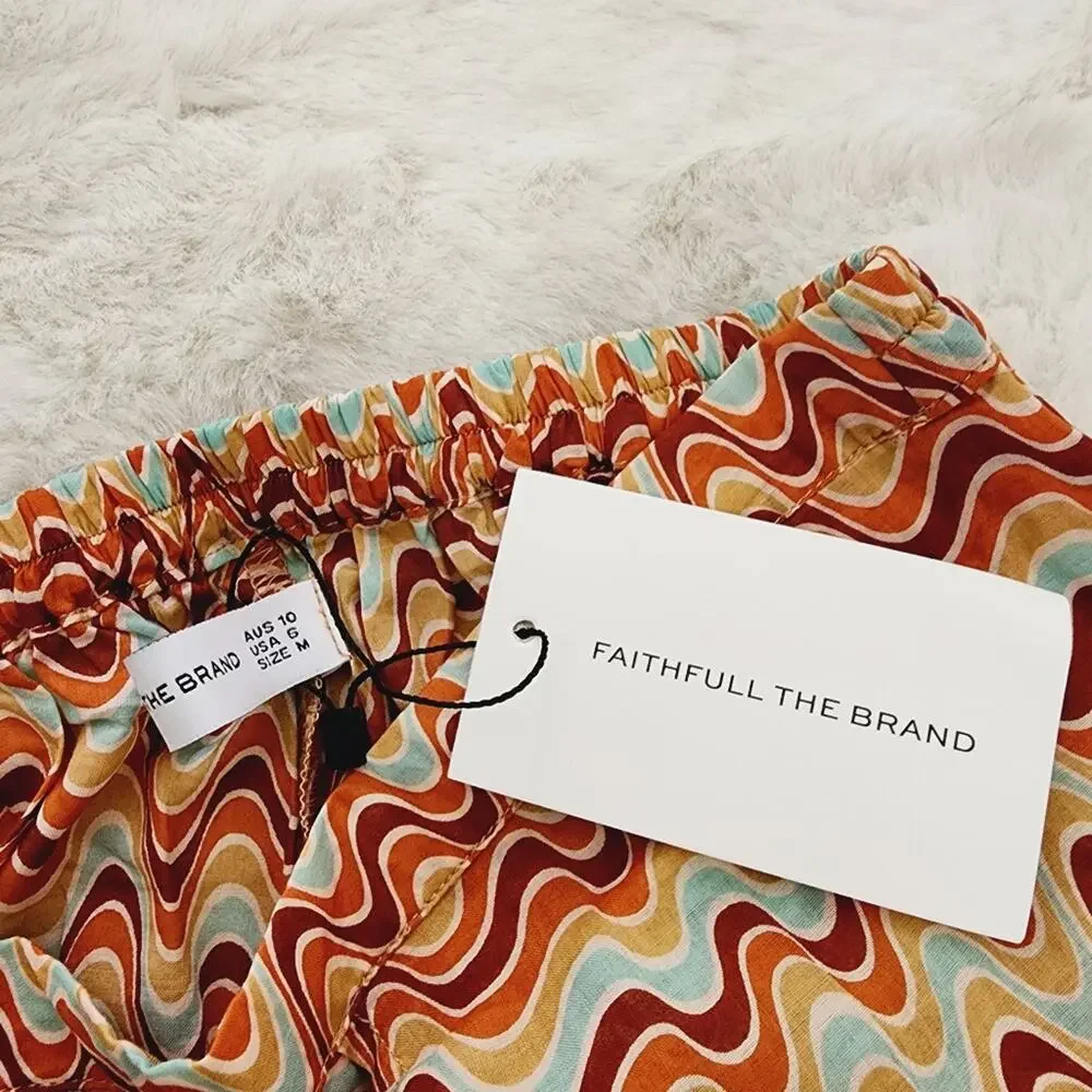 NWT Faithfull The Brand Montero Cotton Split-Leg Boho Pants Vadella Medium - Picture 12 of 13